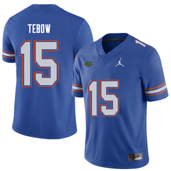 Jordan Brand Men #15 Tim Tebow Florida Gators College Football Jerseys Sale-Royal - Click Image to Close